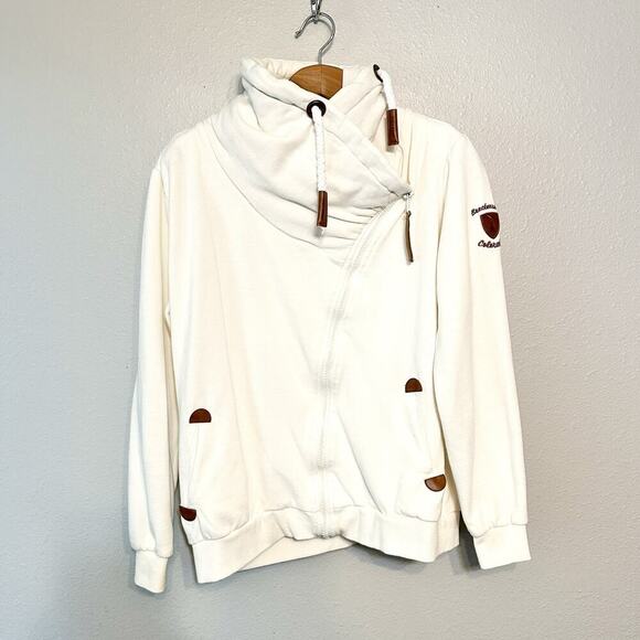 High Camp Outfitters Breckenridge CO Chunky White Zip Sweatshirt women's large - Picture 7 of 15